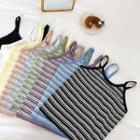 Color-block Striped Knit Strap Top