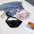 Faux Leather Zipper Accent Belt Bag