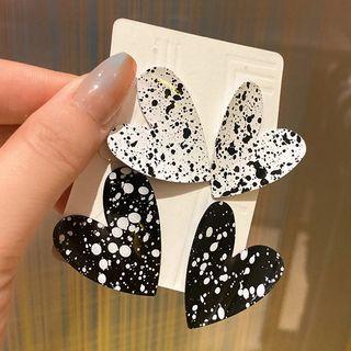 Splash Ink Heart Stud Earring
