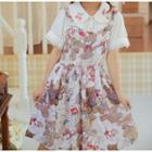 Sleeveless Bear Print Mini A-line Dress