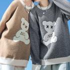 Couple Matching Long-sleeve Bear Patterned Sweater