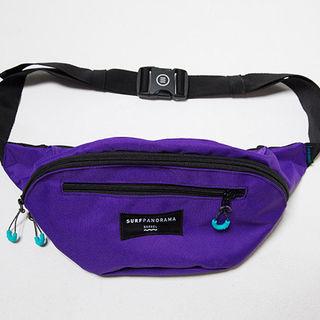 Lettering-patch Colored Waist Bag
