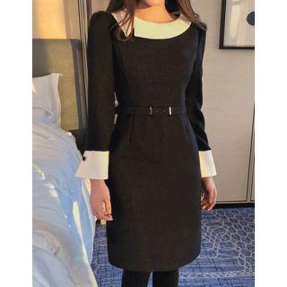 Dali Hotel Collared Belted Sheath Dress
