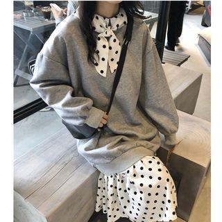 Mock Two-piece Dotted Midi Dress