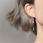 Asymmetric Feather Rhinestone Earring 1 Pair - As Shown In Figure - One Size