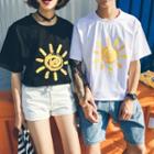 Couple Matching Sun Print Short-sleeve T-shirt