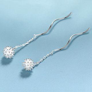 925 Sterling Silver Swirl Dangle Earring 1 Pair - 925 Silver - Silver - One Size