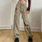 Low Waist Printed Straight-fit Cargo Pants