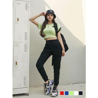 Colored Slim-fit Cropped T-shirt
