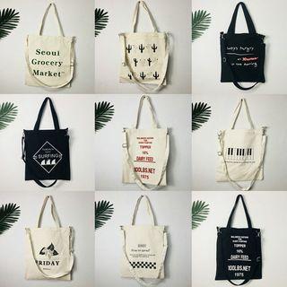 Print Two-way Canvas Tote Bag (various Designs)