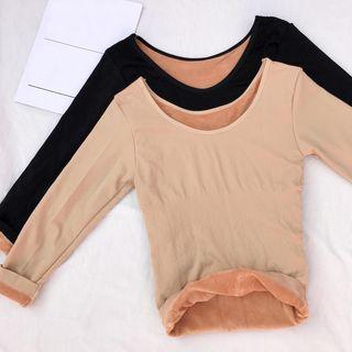 Long-sleeve Fleece-lined T-shirt