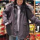Faux-fur Trim Hooded Zip Jacket