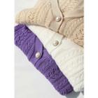 Puff-sleeve Pointelle-knit Cardigan