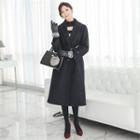 Wool Blend Single-breasted Coat With Sash