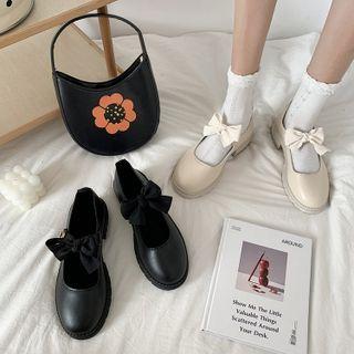 Ribbon Chunky-heel Mary Jane Shoes