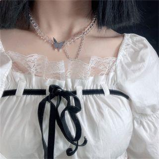 Butterfly Beaded Necklace As Shown In Figure - One Size