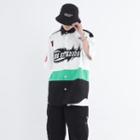 Color Block Letter Embroidered Shirt