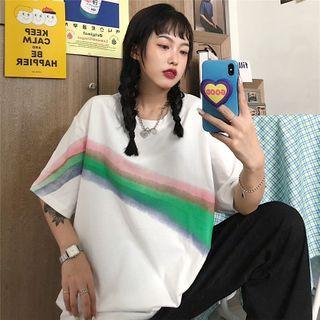 Short Sleeve Rainbow Printed T-shirt
