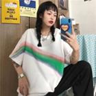 Short Sleeve Rainbow Printed T-shirt