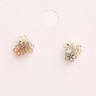 Rhinestone Alloy Flower Earring 1 Pair - Gold - One Size