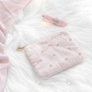 Bow Embroidered Cherry Sanitary Pouch
