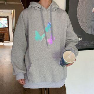 Reflective Butterfly Print Hoodie