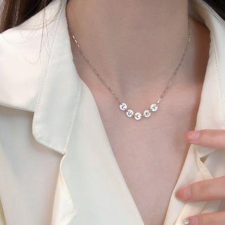 925 Sterling Silver Lucky Lettering Necklace As Shown In Figure - One Size