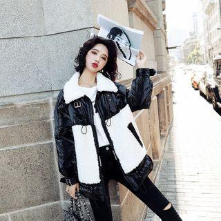 Two-tone Padded Fleece Panel Jacket