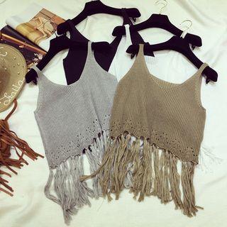 Fringe Knit Camisole Top