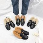Furry Loafer Mules
