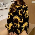 Flower Print Fleece Pullover