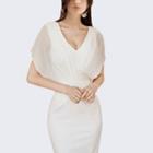 Chiffon Shoulder Sheath Dress