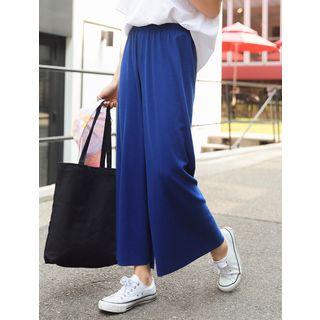 Plus Size Elasticized-waist Wide-leg Pants