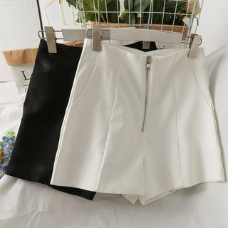 Zipper Wide-leg Shorts