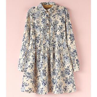 Long-sleeve Floral Shirtdress