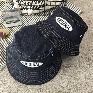 Family Matching Lettering Denim Bucket Hat