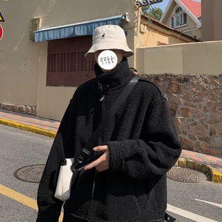 Plain Fleece Zip-up Jacket