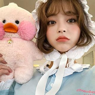 Frill-trim Cotton Bonnet Hat