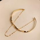 Stainless Steel Layered Open Bangle Gold - One Size