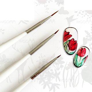 Set Of 3: Nail Art Brush Set Of 3 - One Size