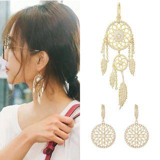 Rhinestone Dream Catcher Dangle Earring