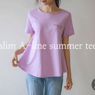 Palm Tree Embroidered A-line T-shirt