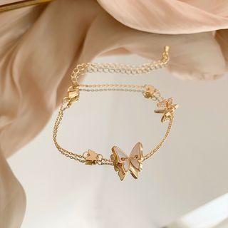 Acrylic Rhinestone Butterfly Alloy Bracelet