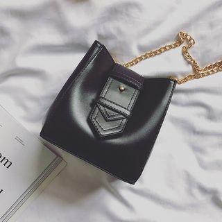 Buckled Chained Bucket Bag