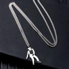 Dancing Man Pendant Necklace Silver - One Size