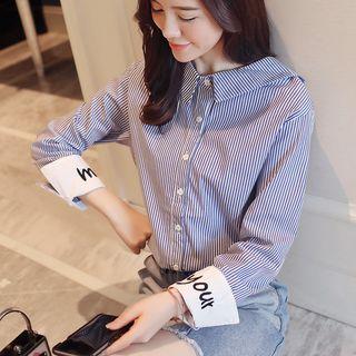 Embroidery Pinstripe Shirt