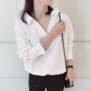 V-neck Tie-back Blouse