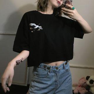 Crane Short-sleeve Crop T-shirt