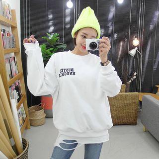 Lettering Graphic-back Cotton Sweatshirt