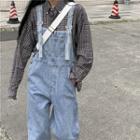 Wide-leg Washed Dungaree